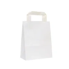 Papierová taška - ploché ucho - 220x100x280 - 50ks/bal, biela