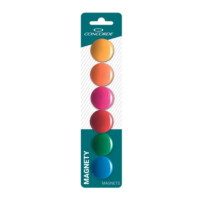 Magnety CONCORDE farebné 30mm, 6 ks