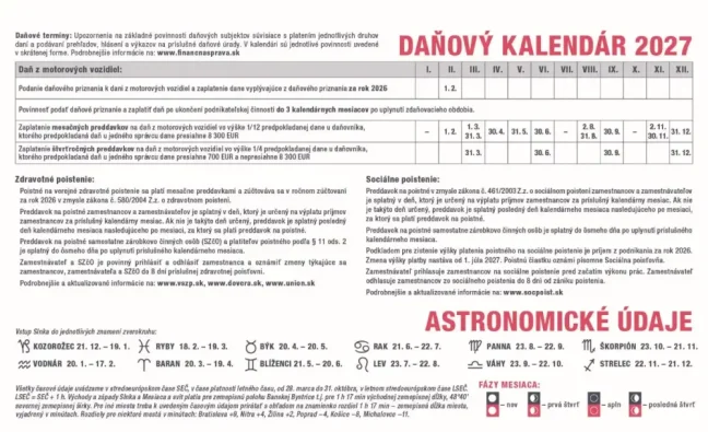 Stolový kalendár Pracovný stĺpcový 2027