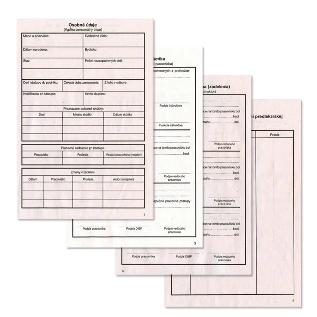Zápisník bezpečnosti práce, A5 – 24 listov