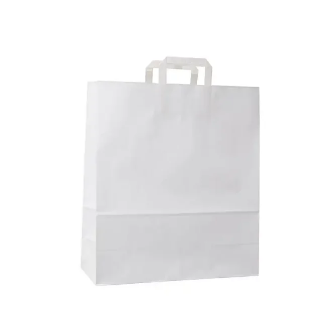 Papierová taška - ploché ucho - 450x170x480 - 150ks/bal, biela