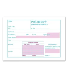 Príjmový pokladničný doklad A6 dvojfarebný – 100 listov