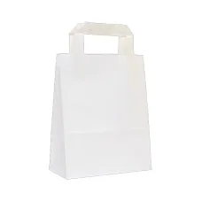 Papierová taška - ploché ucho - 180x80x220 - 500ks/bal, biela