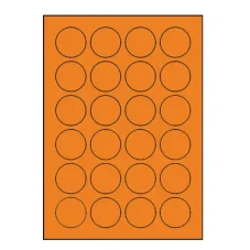 Etikety PRINT kruh 40 reflexné oranžové