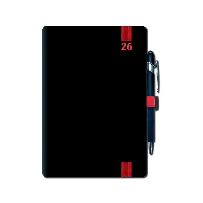 Denný diár A5 ELASTIC red 2026