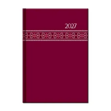 Týždenný diár A5 FOLK červený 2027