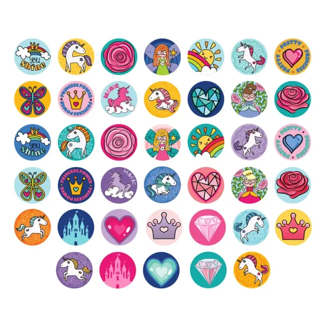 SAMOLEPKY s razítkom - Jednorožci a princezné