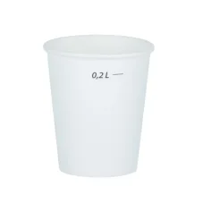 Papierový pohár 250 ml biely s ryskou 0,2 l  50ks