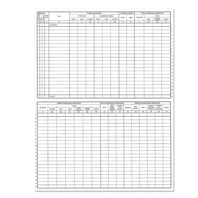 Peňažný denník A4 – 30 listov