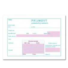 Príjmový pokladničný doklad A6 s DPH – dvojfarebný – samoprepis – 100 listov