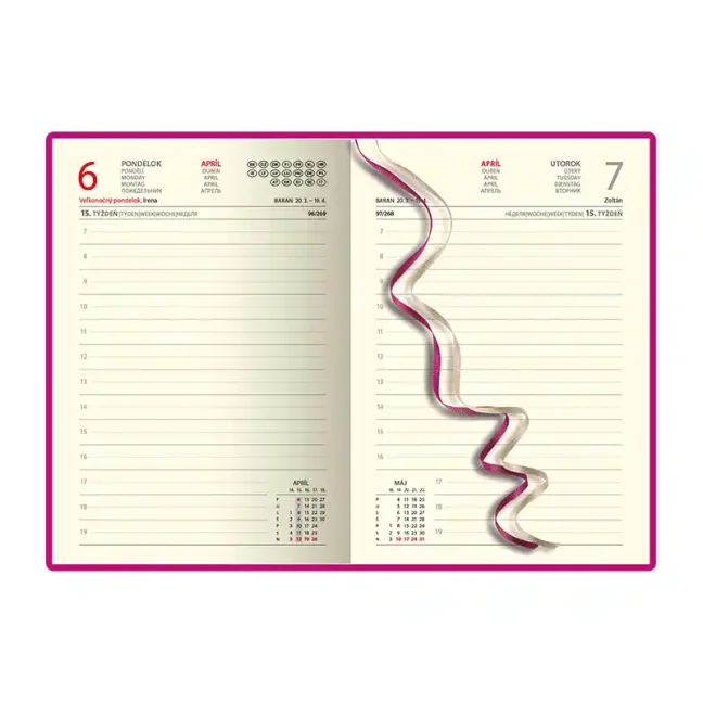 Denný diár A5 COLORS červený 2026