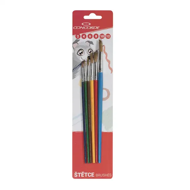 Sada štetcov CONCORDE color, 6 ks, guľaté