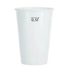 Papierový pohár 630 ml biely s ryskou 0,5 l 50ks