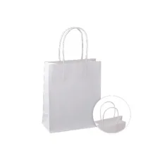 Papierová taška - krútené ucho - 180x80x220 -  300ks/bal, biela