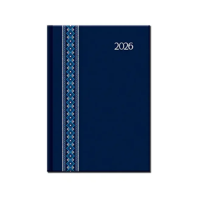 Denný diár A5 FOLK modrý 2026