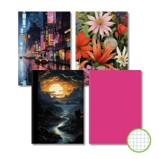 Záznamová kniha A4, 100 listov, štvorčeková, lesklá