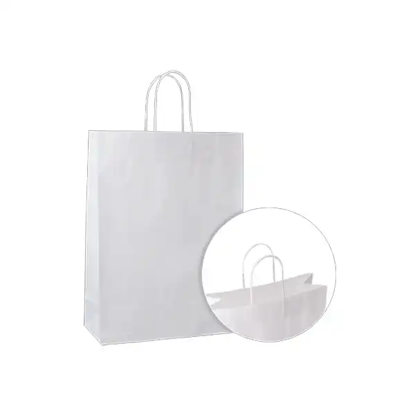 Papierová taška - krútené ucho - 220x100x310 - 250ks/krt, biela