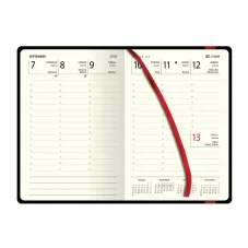 Týždenný diár A5 ELASTIC red 2026