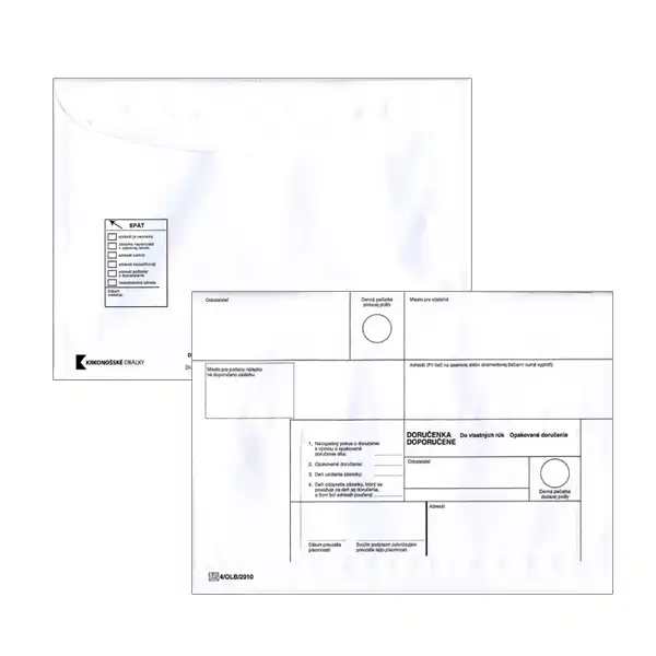 Obálky C5 DVR, opakované doručenie / 50 fólia