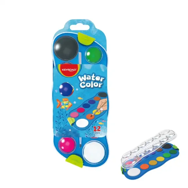 Vodové farby KEYROAD s paletou 12 farieb