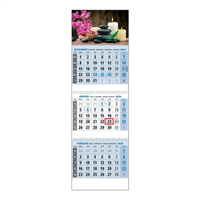 Plánovací kalendár KLASIK 3M modrý 2025  Obrázok G