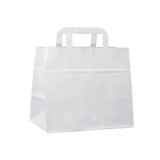Papierová taška - ploché ucho - 260x170x250 - 50ks/bal, biela