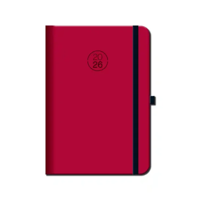 Denný diár A5 FLORENCIA červený s gumkou 2026