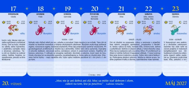 Stolový kalendár Lunárny 2027