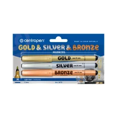 Značkovač CENTROPEN 2670/3 GOLD+SILVER+BRONZE