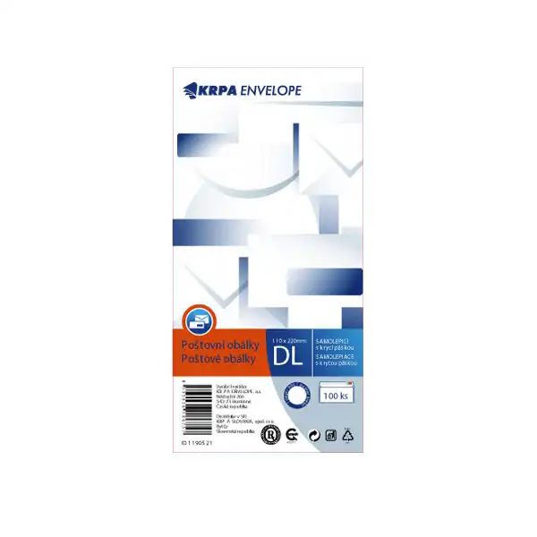 Obálky DL okienko samolepiace / 100 fólia