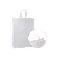 Papierová taška - krútené ucho - 220x100x310 - 250ks/krt, biela