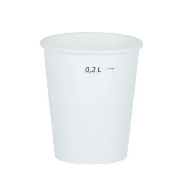 Papierový pohár 250 ml biely s ryskou 0,2 l  50ks