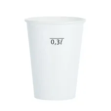 Papierový pohár 400 ml biely s ryskou 0,3 l  100ks